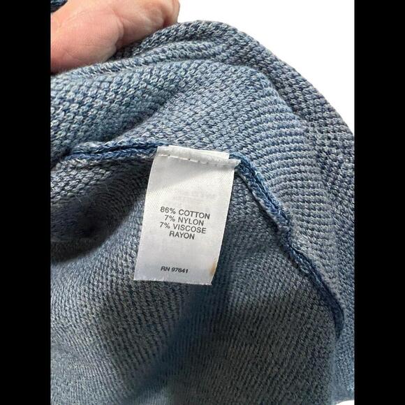 Pure Jill Indigo Duster Womens XS Cardigan‎ Jacket Pockets Open Front Lagenlook - Picture 3 of 4